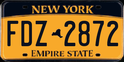 NY license plate FDZ2872