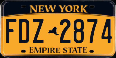 NY license plate FDZ2874