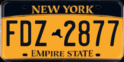 NY license plate FDZ2877