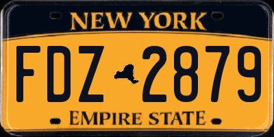 NY license plate FDZ2879