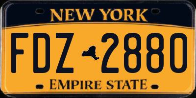 NY license plate FDZ2880