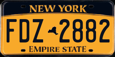 NY license plate FDZ2882