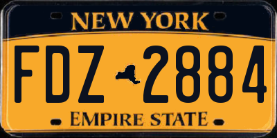 NY license plate FDZ2884