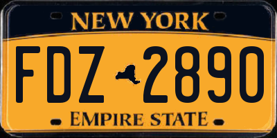 NY license plate FDZ2890
