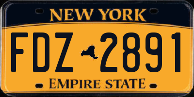NY license plate FDZ2891