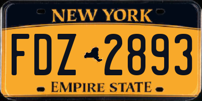 NY license plate FDZ2893
