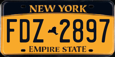 NY license plate FDZ2897