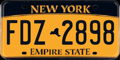 NY license plate FDZ2898