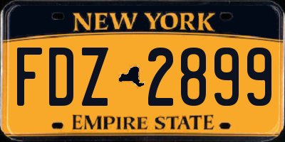 NY license plate FDZ2899