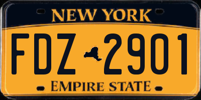 NY license plate FDZ2901