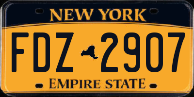 NY license plate FDZ2907