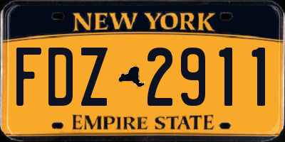 NY license plate FDZ2911