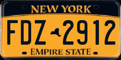 NY license plate FDZ2912