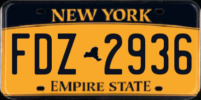 NY license plate FDZ2936