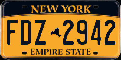 NY license plate FDZ2942