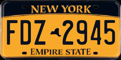 NY license plate FDZ2945