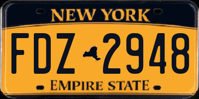 NY license plate FDZ2948