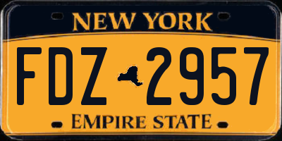 NY license plate FDZ2957