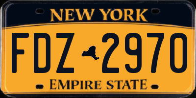 NY license plate FDZ2970