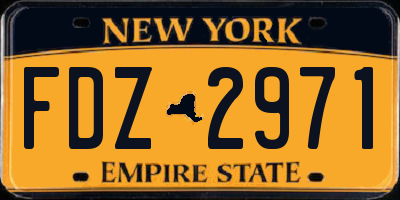 NY license plate FDZ2971