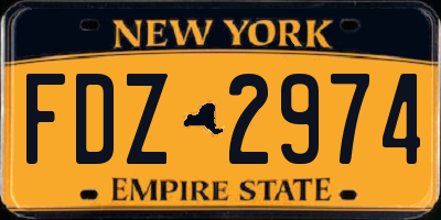 NY license plate FDZ2974