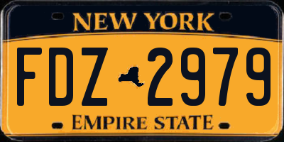 NY license plate FDZ2979
