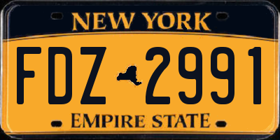 NY license plate FDZ2991