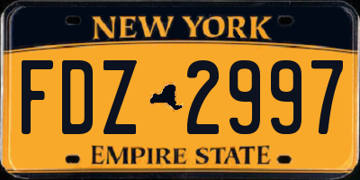 NY license plate FDZ2997
