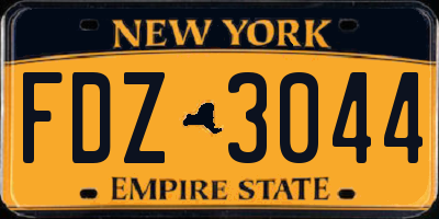 NY license plate FDZ3044