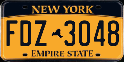 NY license plate FDZ3048