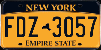 NY license plate FDZ3057