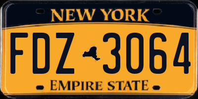 NY license plate FDZ3064