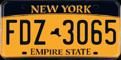 NY license plate FDZ3065