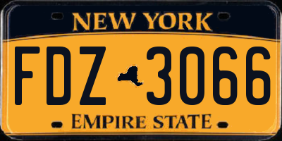 NY license plate FDZ3066