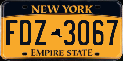 NY license plate FDZ3067