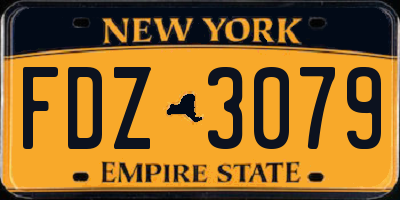 NY license plate FDZ3079