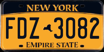 NY license plate FDZ3082