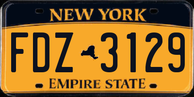 NY license plate FDZ3129
