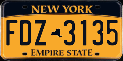 NY license plate FDZ3135