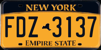 NY license plate FDZ3137