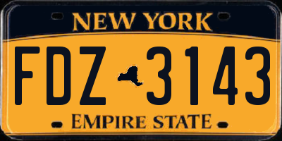 NY license plate FDZ3143