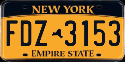 NY license plate FDZ3153