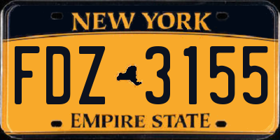 NY license plate FDZ3155