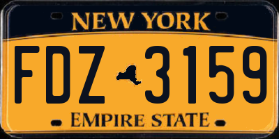NY license plate FDZ3159