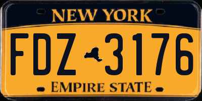 NY license plate FDZ3176