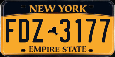 NY license plate FDZ3177
