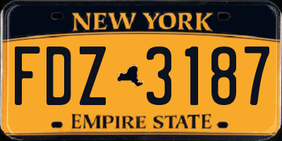 NY license plate FDZ3187