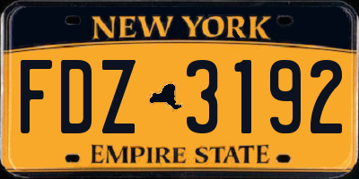 NY license plate FDZ3192