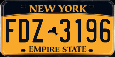 NY license plate FDZ3196