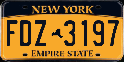 NY license plate FDZ3197